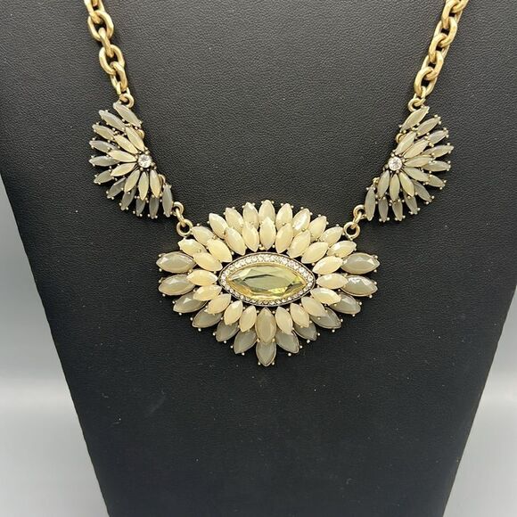 Loft Rhinestone Jewel Pendant Statement Necklace - Picture 2 of 4